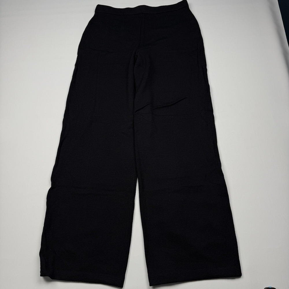 St. John Collection Pants Womens 12 Black Knit Straight Leg Stretch Pull On